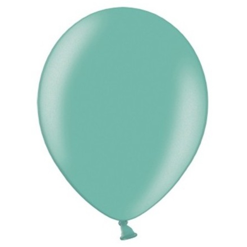 100 Partystar metallic balloon aquamarine 23cm