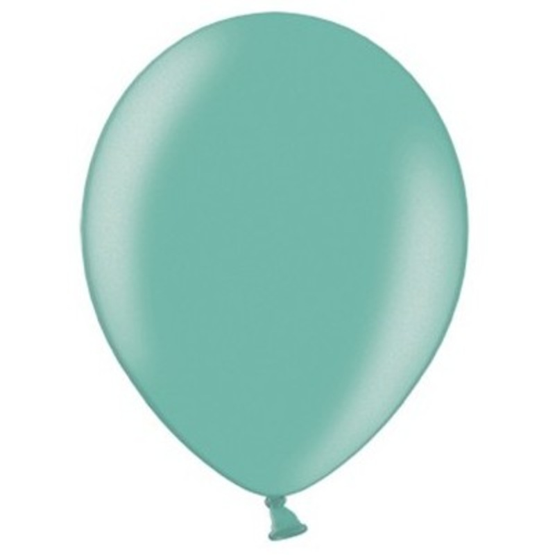 100 Partystar metallic balloons aquamarine 12cm