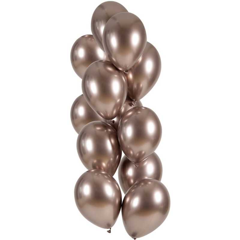 12 balloons rose gold shine 33cm