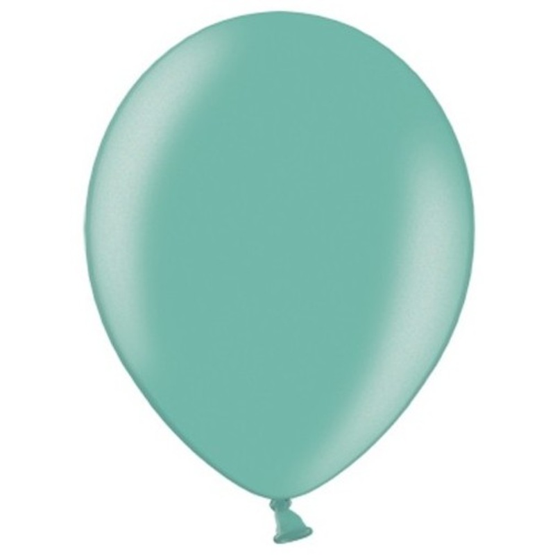 20 Partystar metallic balloons aquamarine 30cm