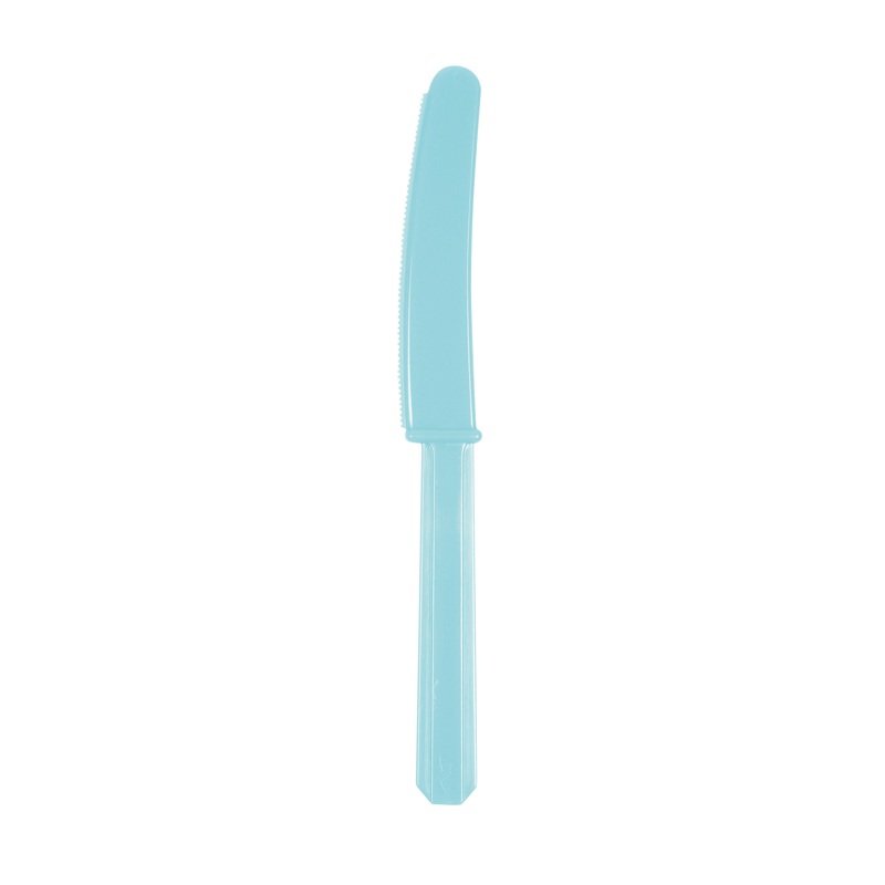 20 plastic knives in azure blue