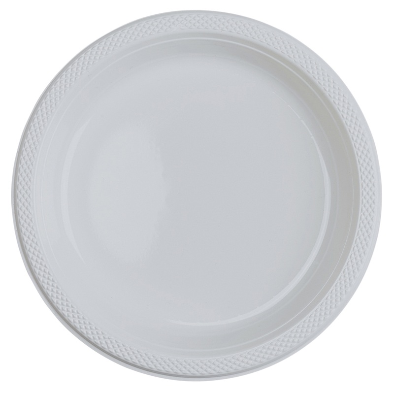 20 transparent plastic plates 23cm