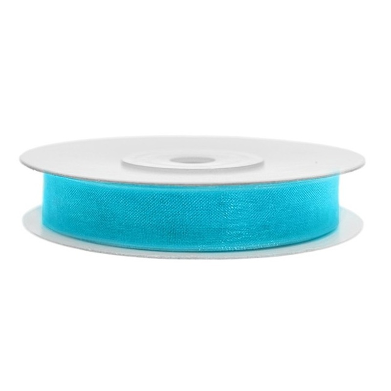 25m gift ribbon turquoise chiffon look