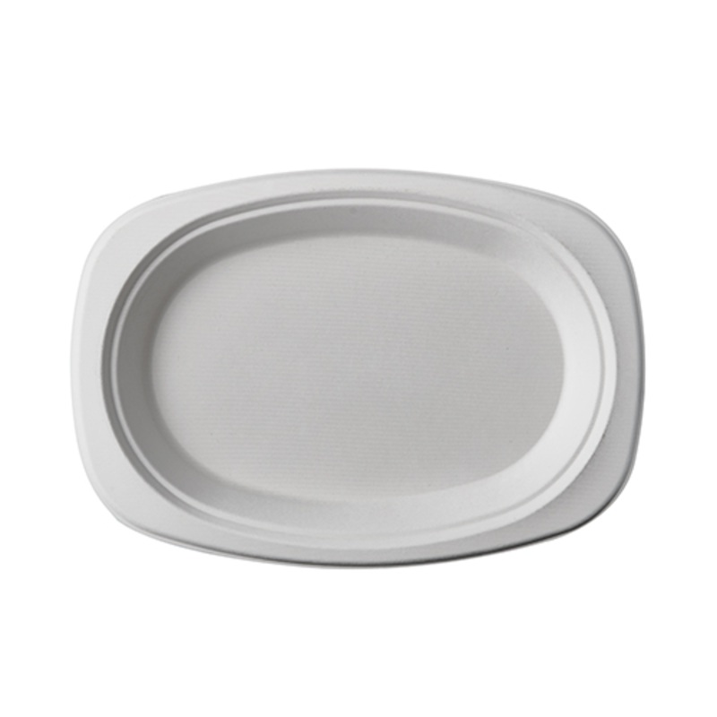 50 oval sugar cane plates Aleko 23 x 16 cm