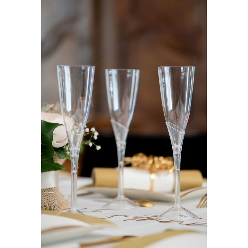 6 transparent champagne glasses 13.9cl