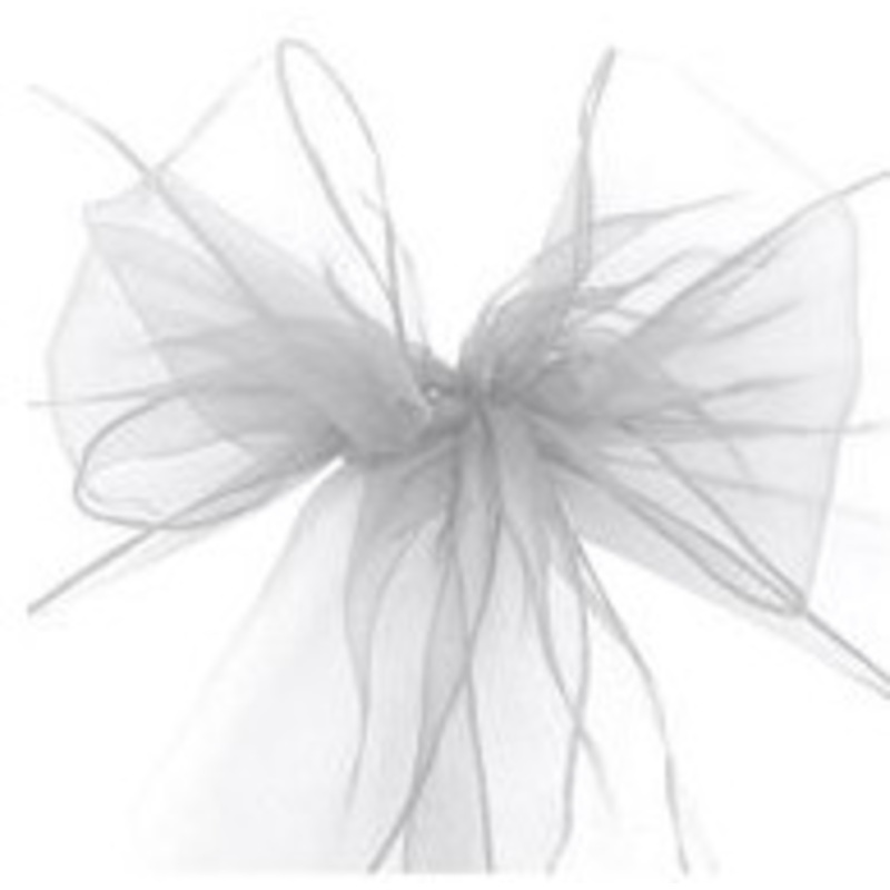6 white organza bows 3m x 22cm