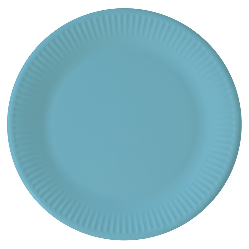 8 eco paper plates Paganini turquoise 23cm