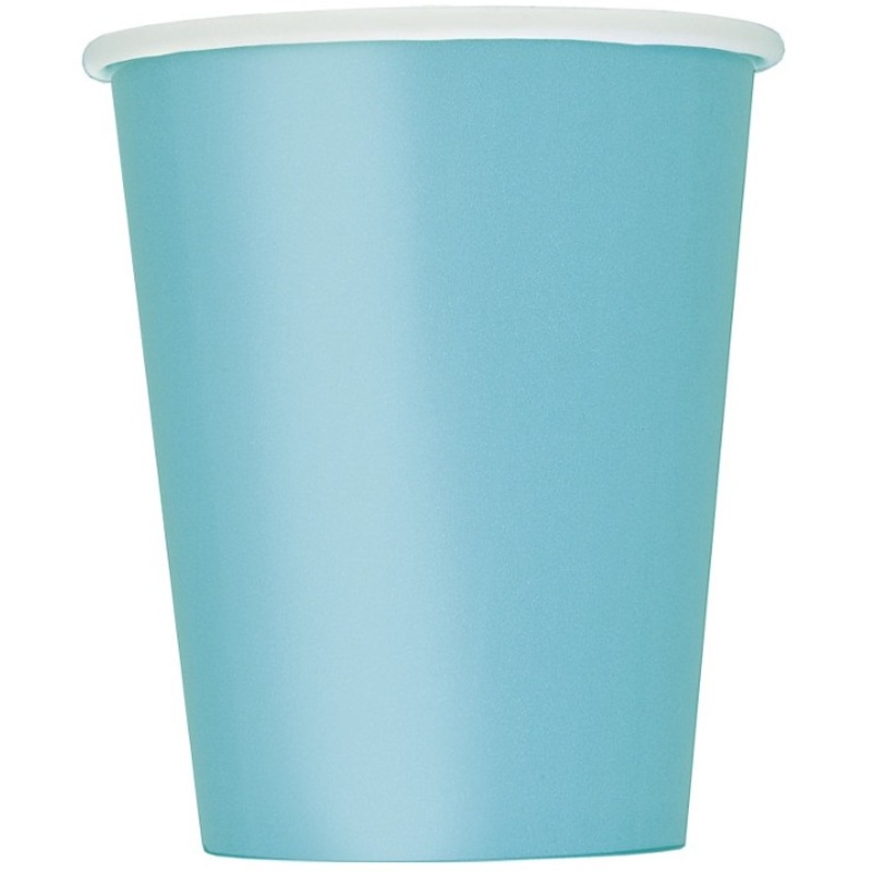 8 paper cups turquoise 250ml
