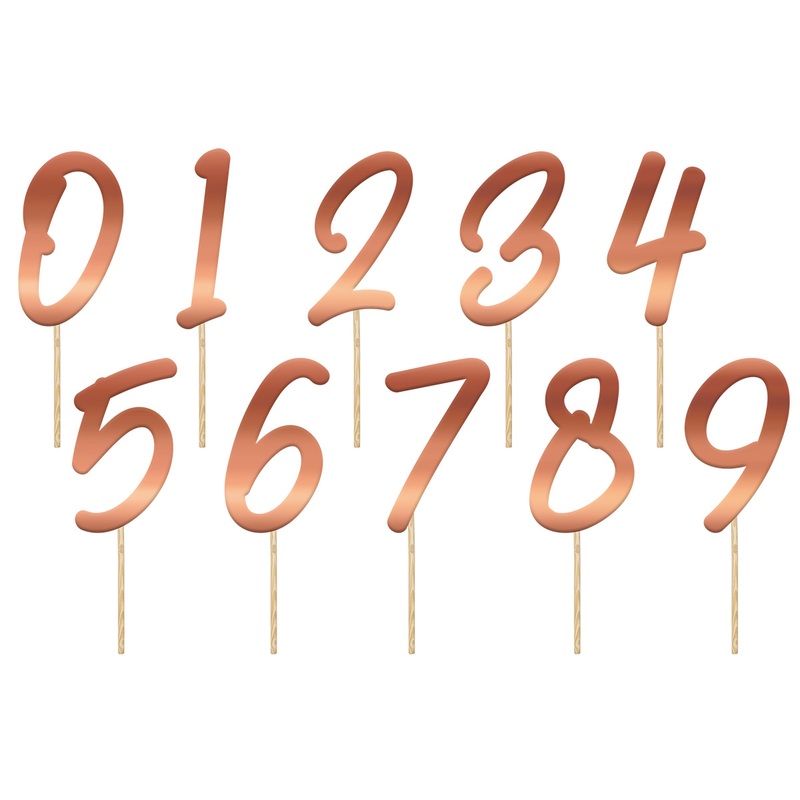 Cake decoration numbers 15cm Elegant blush rose gold