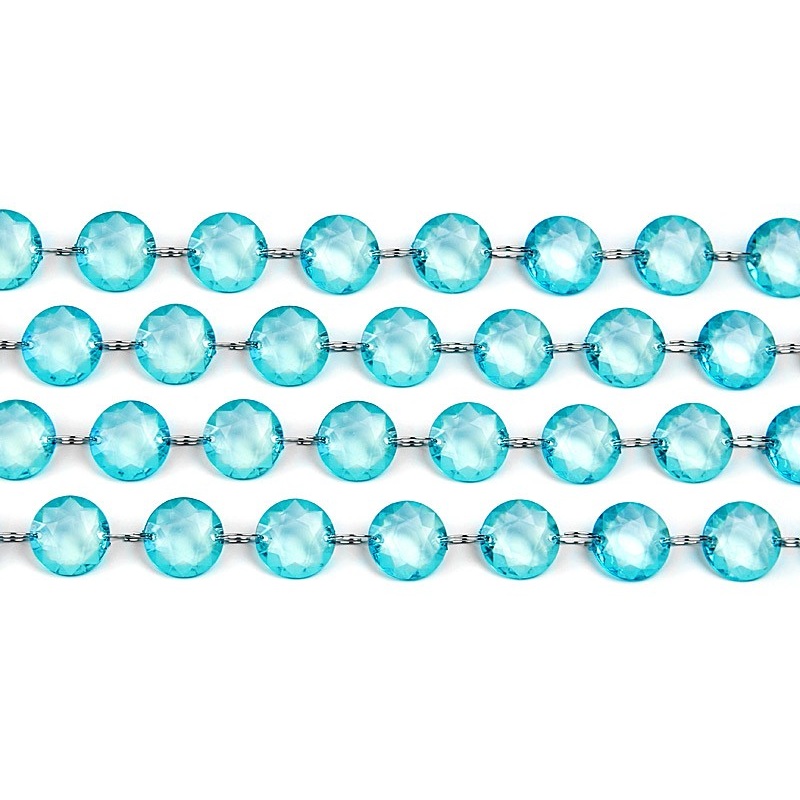 Crystal bead hanger turquoise 1m
