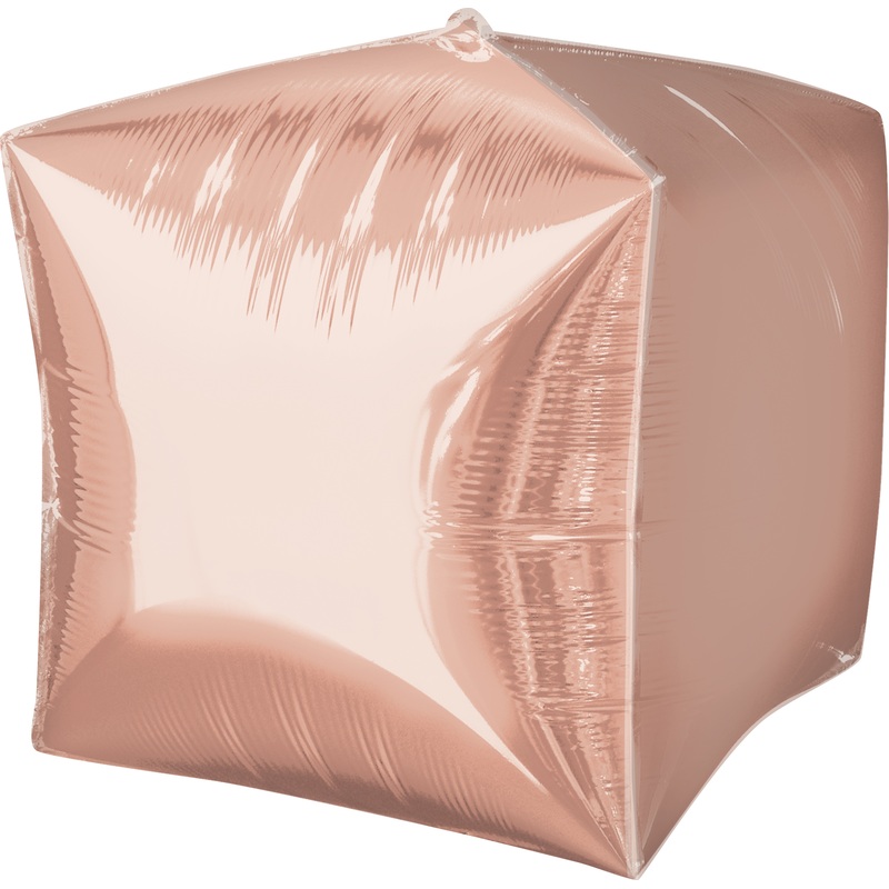 Cube balloon rose gold 38 x 38cm