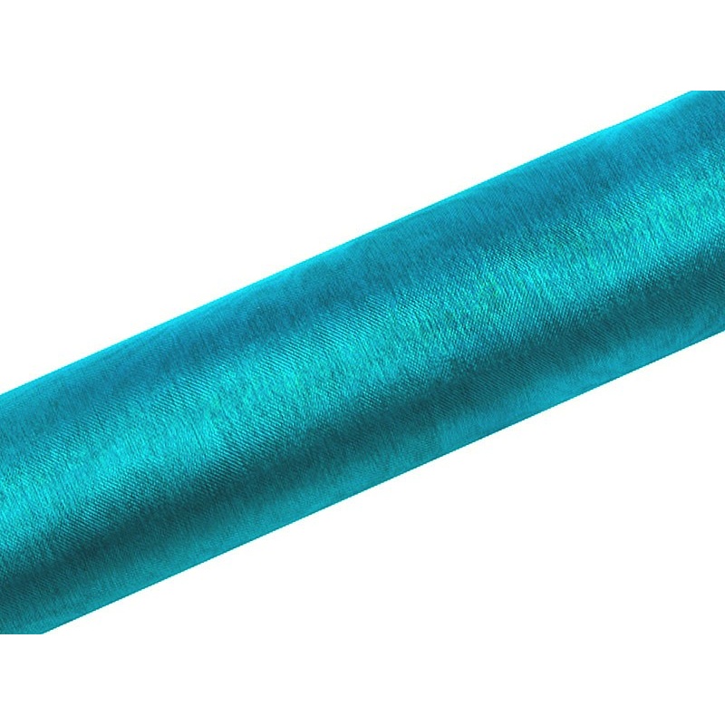 Organza fabric Julie turquoise 9m x 16cm
