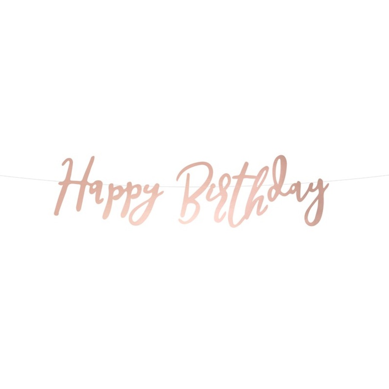 Rose gold metallic birthday garland 62 x 16.5cm