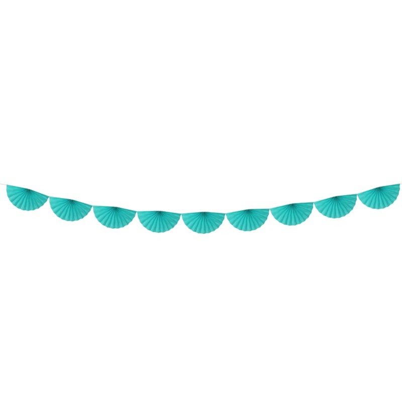 Rosette garland Daphne turquoise 3m x 30cm