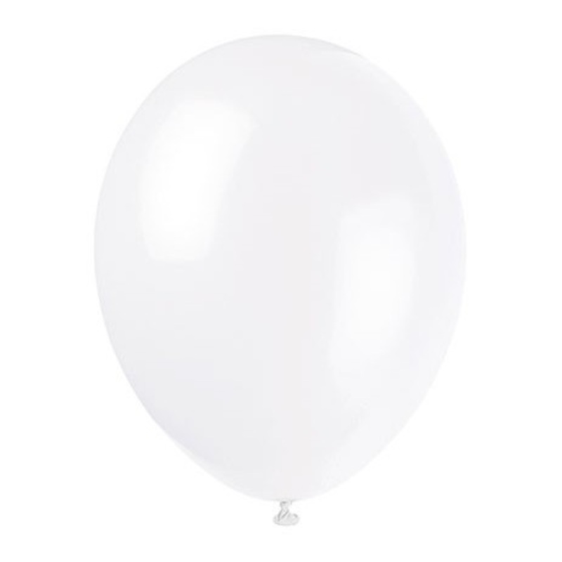Set of 10 latex balloons white 30cm