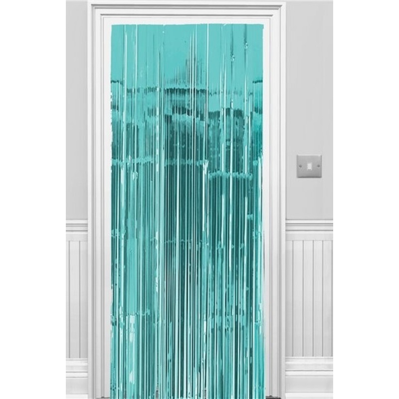 Turquoise tinsel curtain Vernanda 2.4m