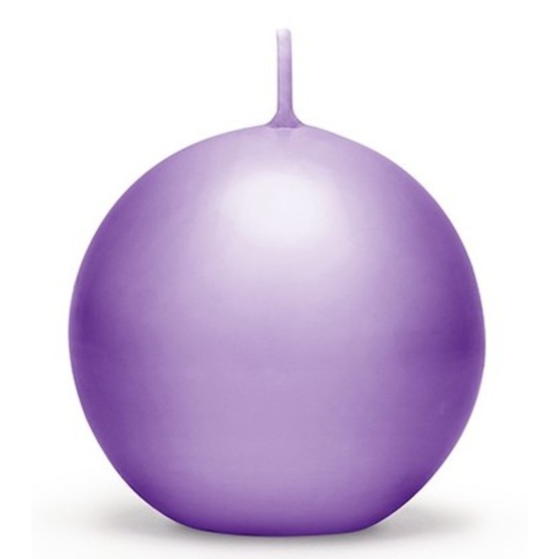 10 ball candles Torino violet 6cm
