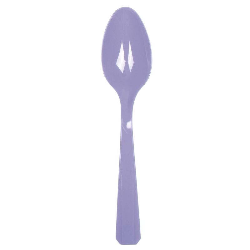 10 Mila purple plastic spoons