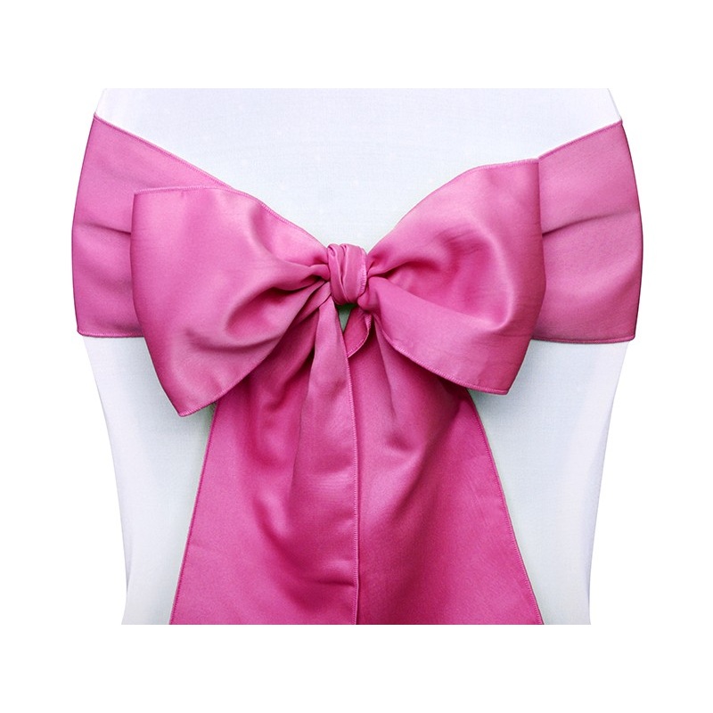10 satin ribbons for chairs fuchsia 15cm x 2.75m
