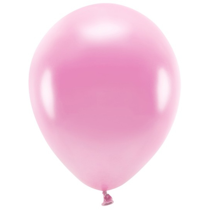 100 Eco metallic balloons pink 30cm