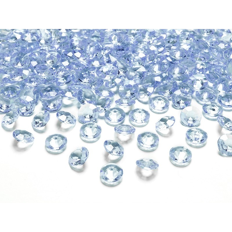 100 scattered diamonds pastel blue 1.2cm