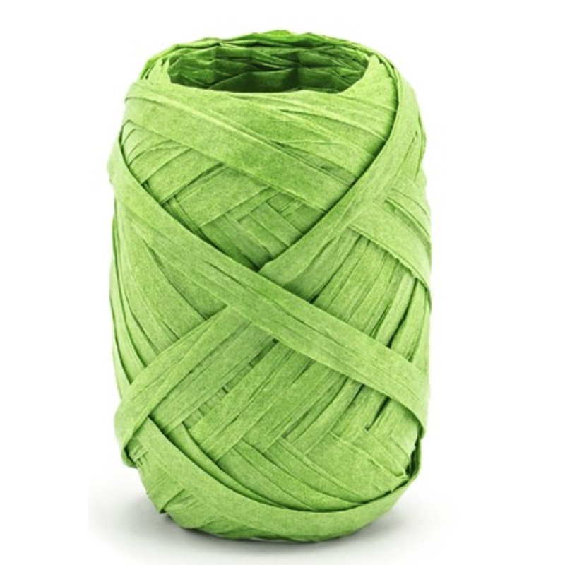 10m raffia ribbon, apple green