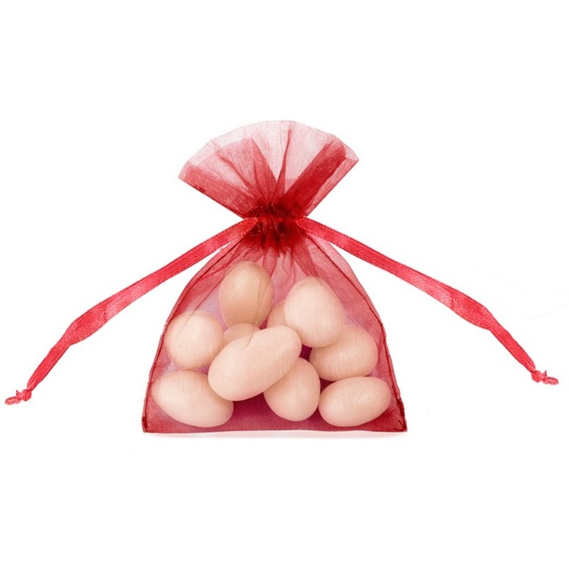 20 organza bags Claire red 10cm