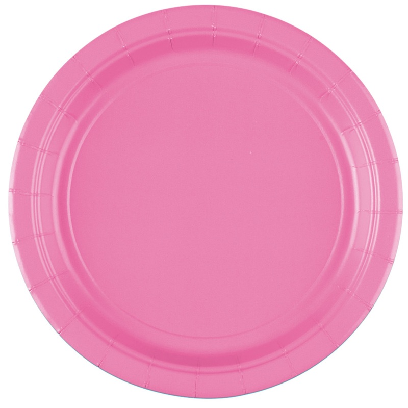 20 paper plates Mila pink 17cm