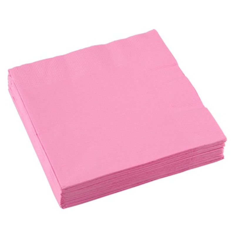 20 pink paper napkins 33cm