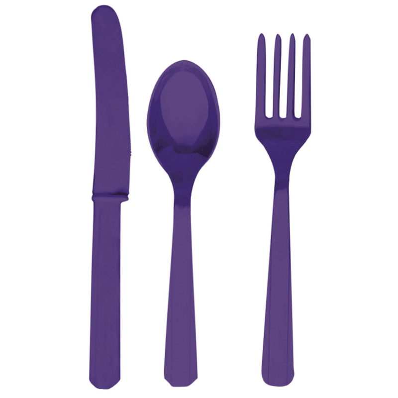 24 pcs. Partytime cutlery set violet