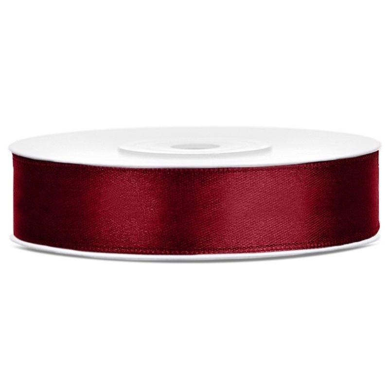 25m satin gift ribbon Malm in dark red