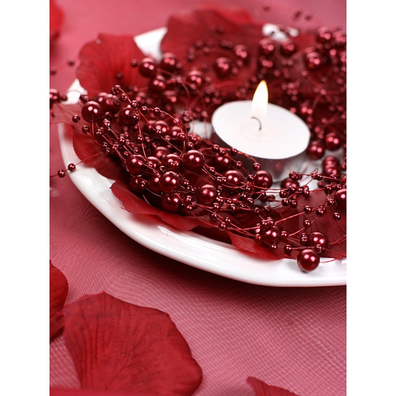 5 pearl garlands Sissi wine red 1.3m