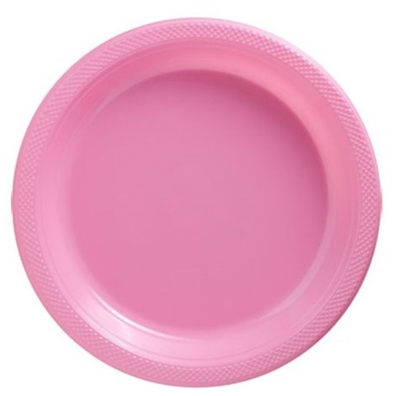 50 light pink plastic plates Basel 17cm