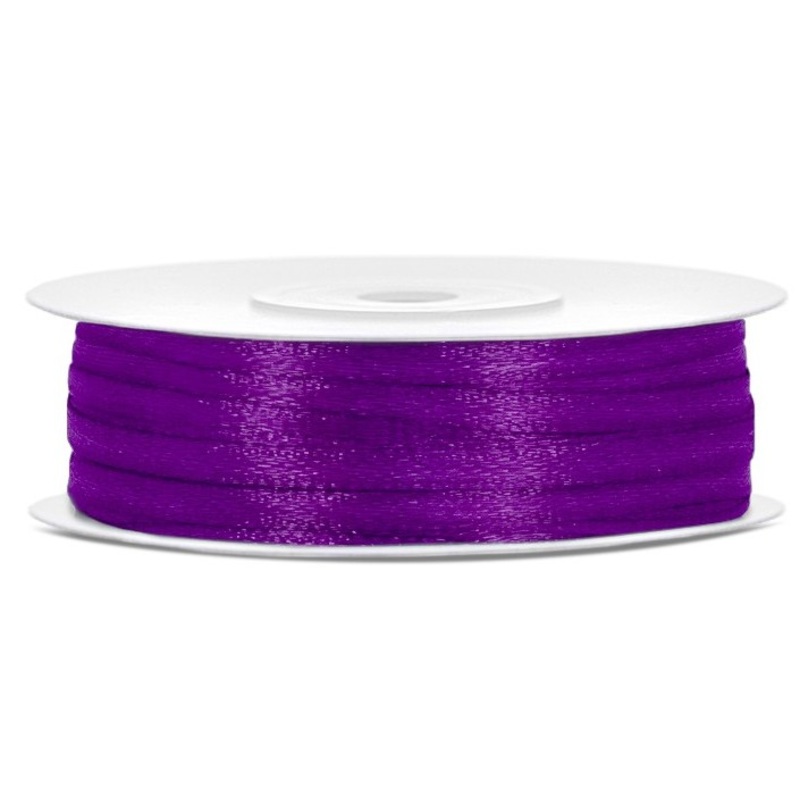 50m satin ribbon lilac 3mm wide