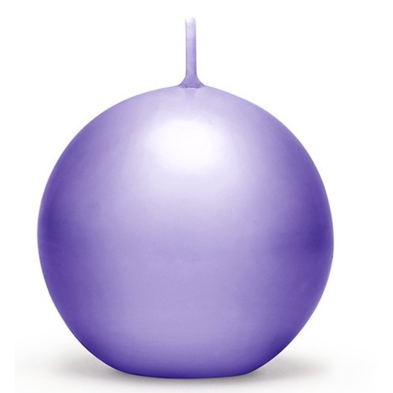6 ball candles Torino purple 8cm