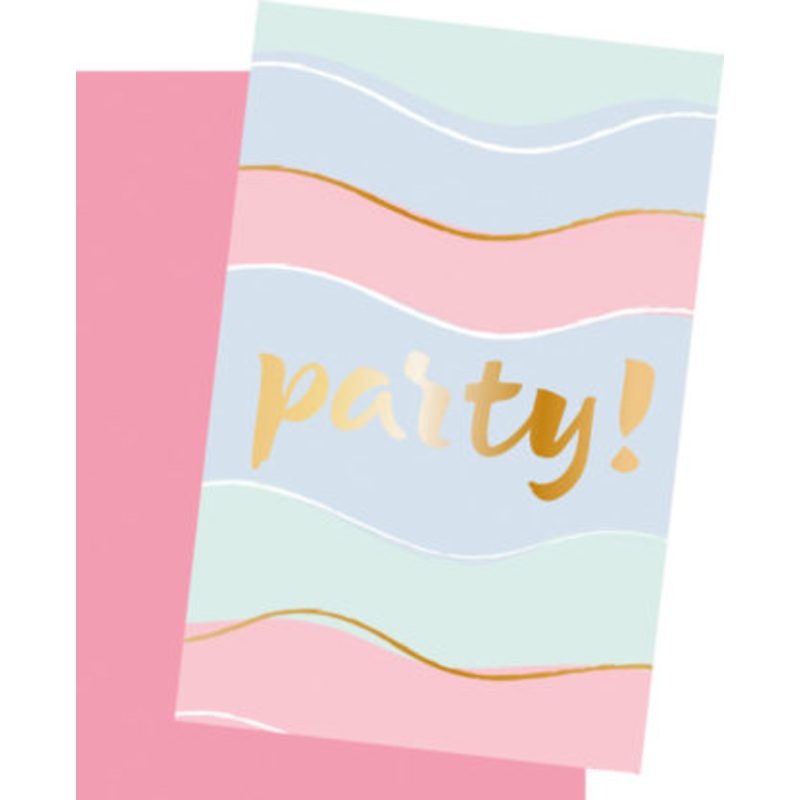 6 pastel party invitation cards