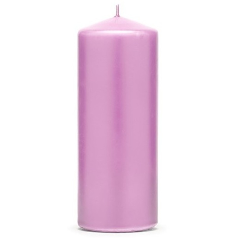 6 pillar candles Rio lilac 15cm