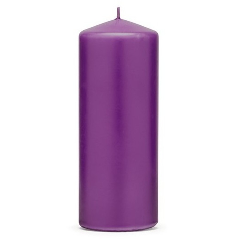 6 pillar candles Rio violet 15cm