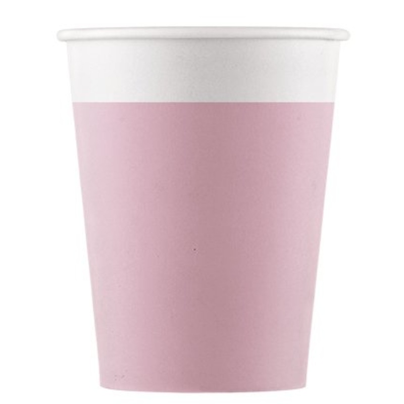 8 FSC paper cups Paganini pink 200ml