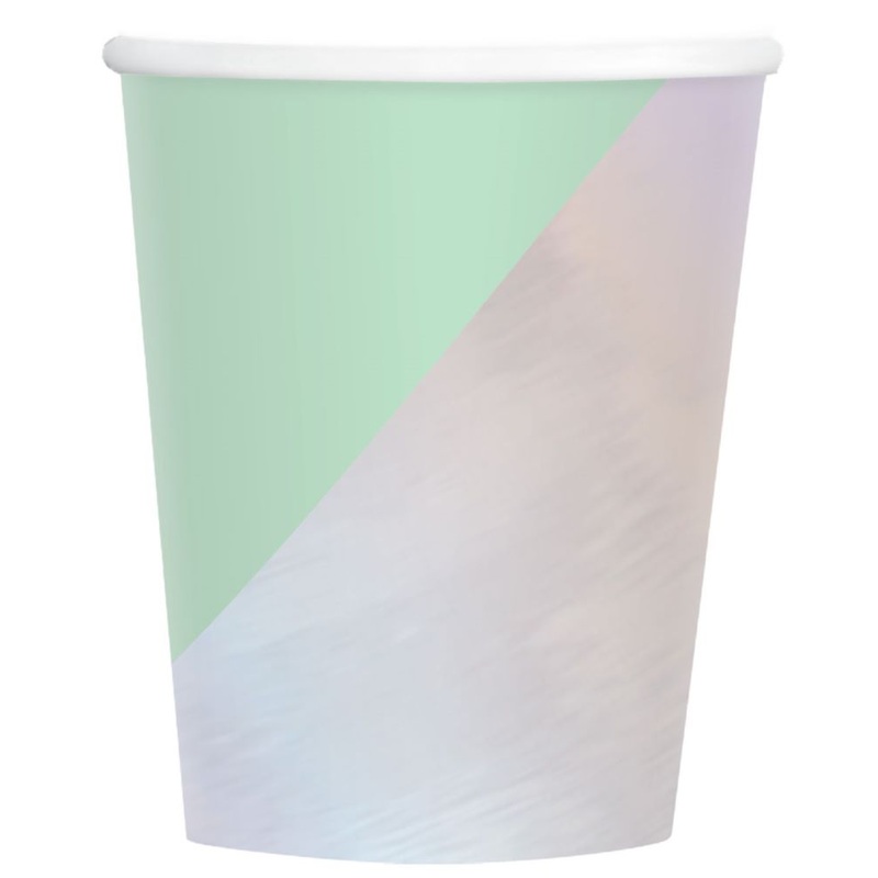 8 shimmering pastel cups 250ml
