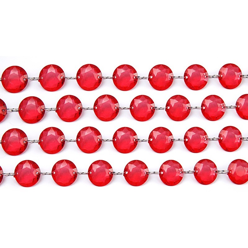 Crystal bead hanger red 1m