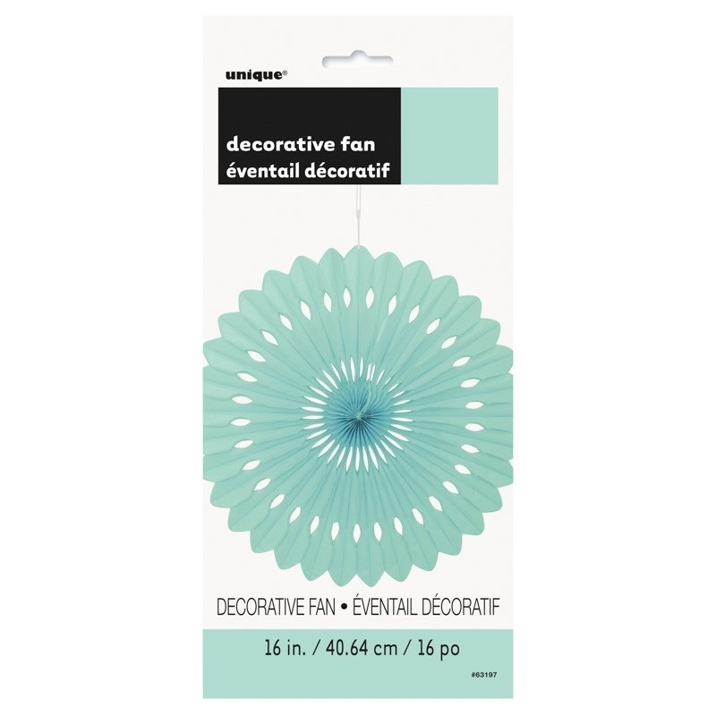 Decorative fan flower mint green 40cm