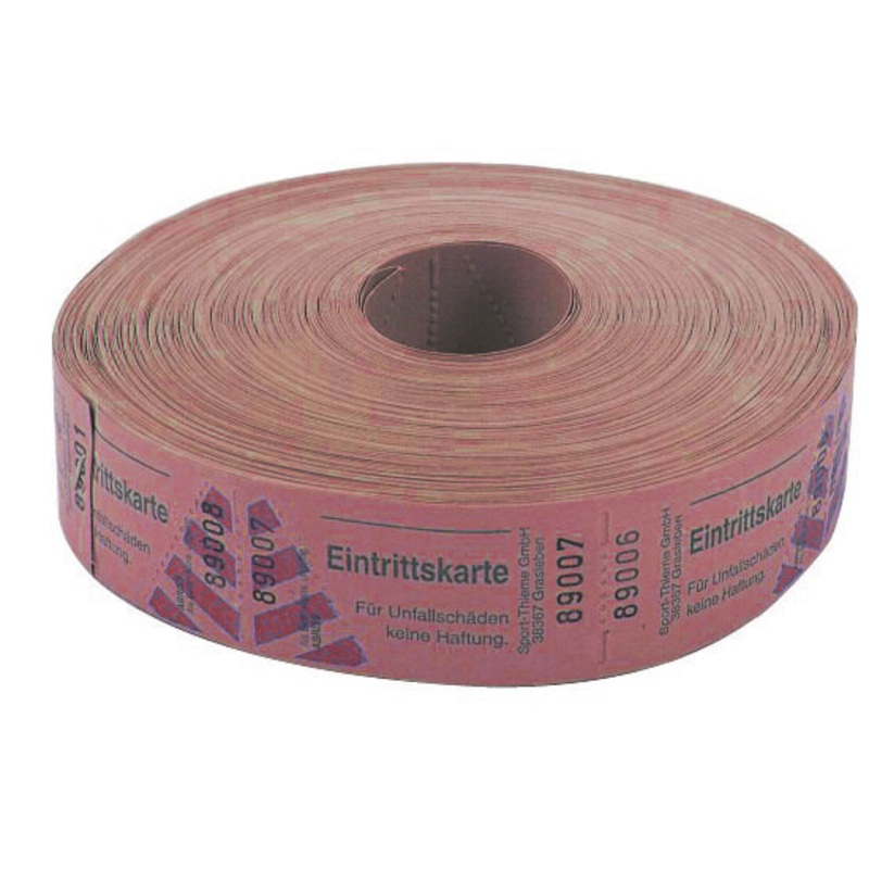 Eintrittsband Rolle 1000 Abrisse fortlaufend rot