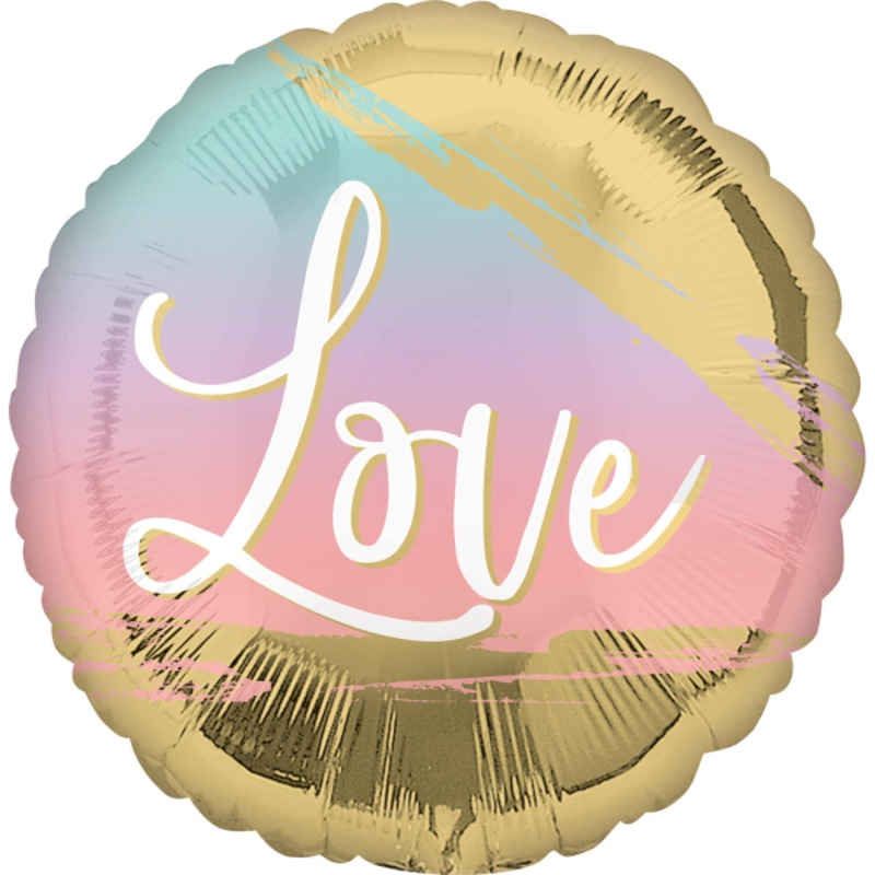 Pastel golden Love foil balloon 45cm