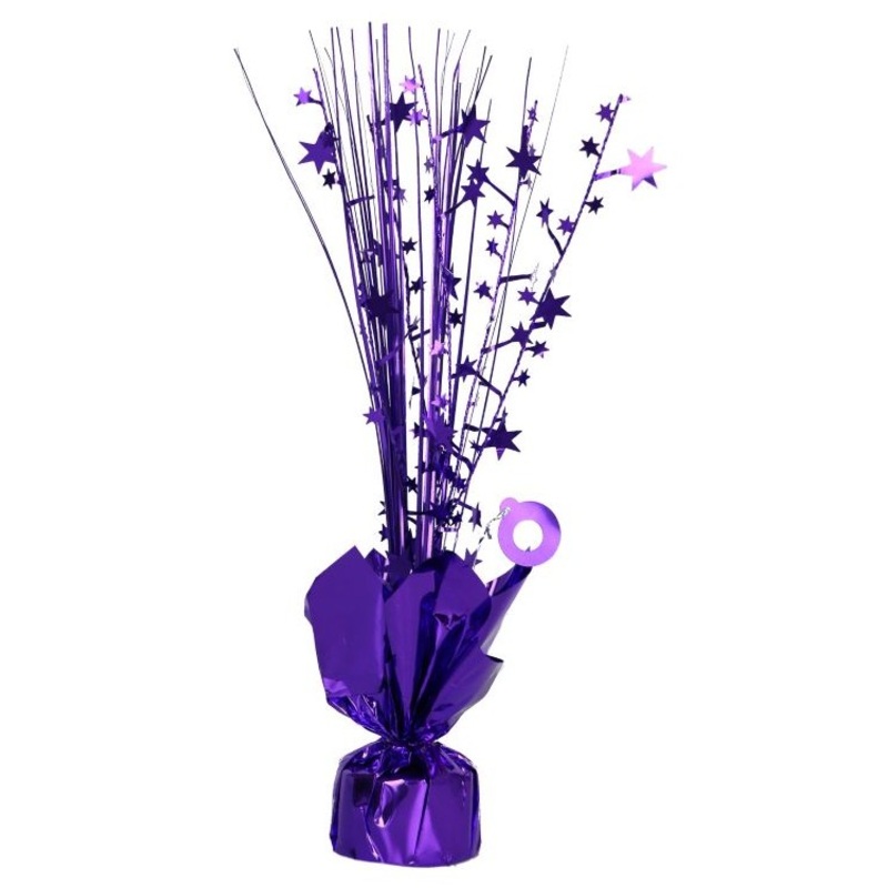 Purple star fountain balloon weight
