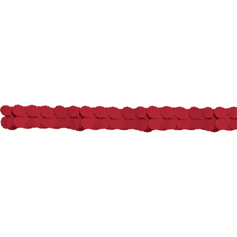Red decorative paper garland 3.65m