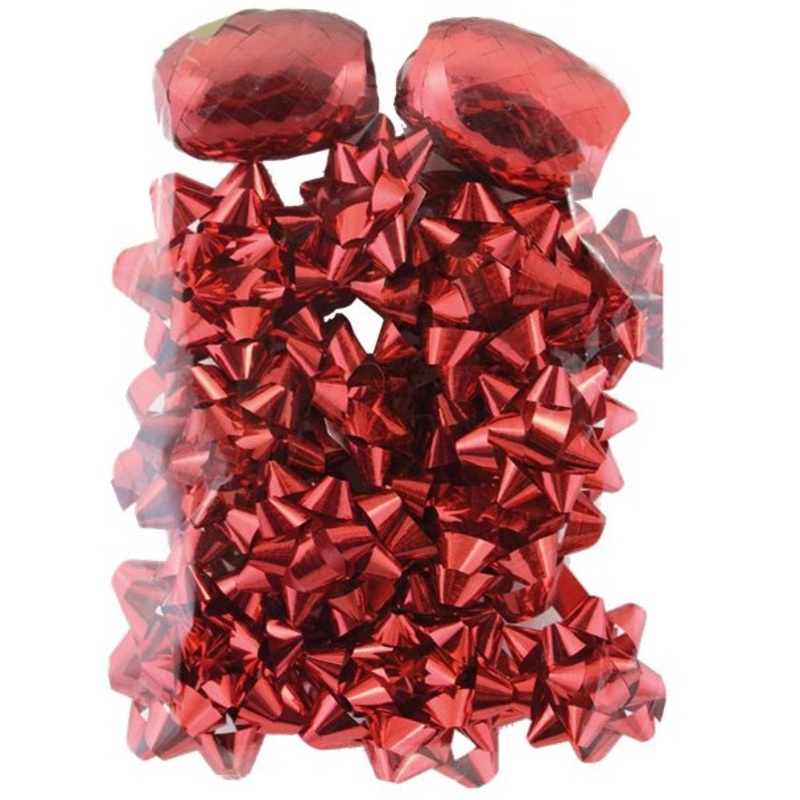 Red rosettes & ribbon set
