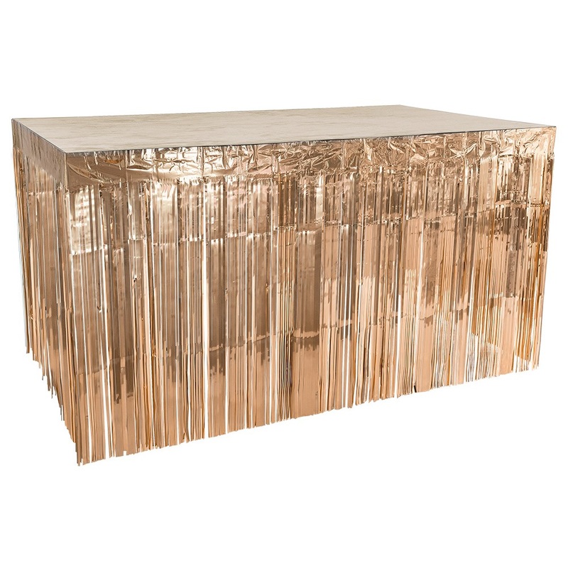 Table cover rose gold tinsel 3m
