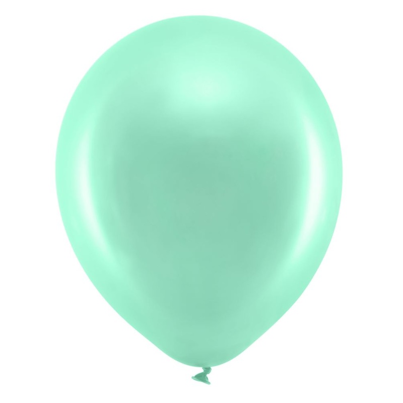 10 party hit metallic balloons green 30cm