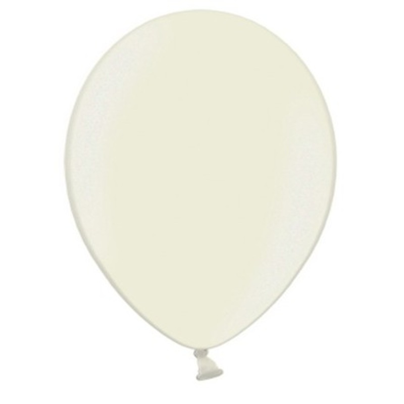 10 party star metallic balloons cream 23cm